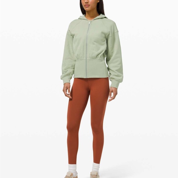 lululemon athletica Tops - lululemon athletica Hugged-Waist Cotton Zip Up - Green Fern